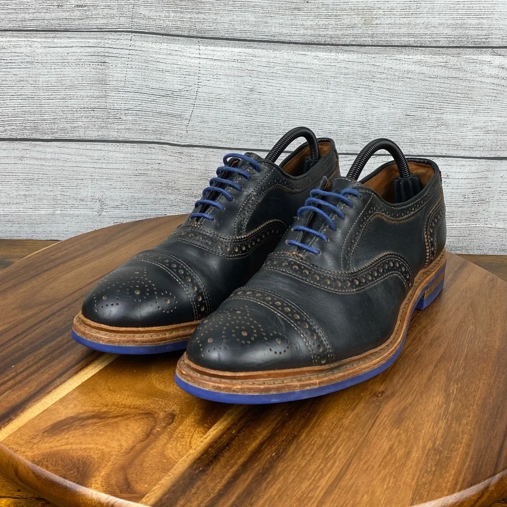 Allen Edmonds Strandmok Cap Toe Oxford Dainite Rubber Sole Black Leather Men’s 9